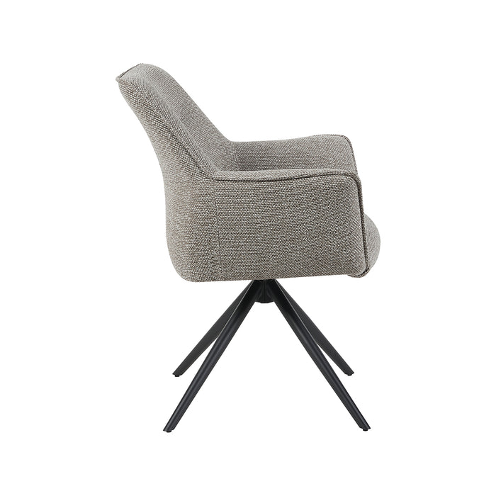 Label51 Eetkamerstoel Kimora - Mushroom - Royal Boucle - Zwart Metalen Frame - Taupe - Boucle-Eetkamerstoelen-LABEL51