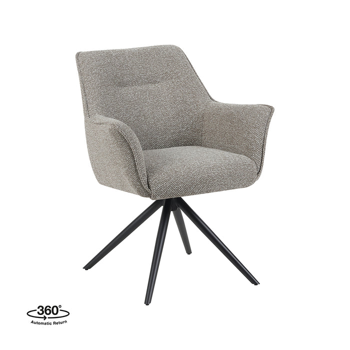 Label51 Eetkamerstoel Kimora - Mushroom - Royal Boucle - Zwart Metalen Frame - Taupe - Boucle-Eetkamerstoelen-LABEL51