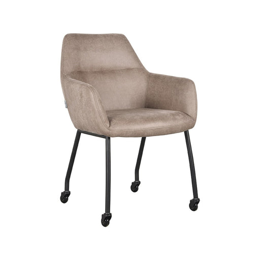 Label51 Eetkamerstoel Lenny - Taupe - Micro Suede-Eetkamerstoelen-LABEL51