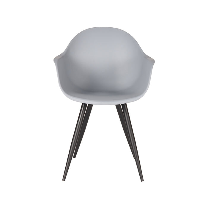 LABEL51 Eetkamerstoel Luca - Grijs - PP - Zwart Metalen Frame-Eetkamerstoelen-LABEL51
