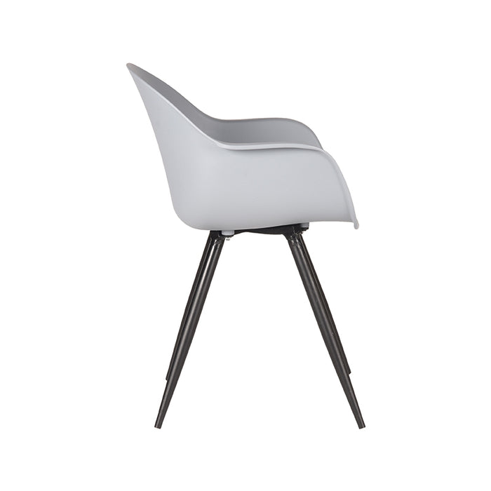 LABEL51 Eetkamerstoel Luca - Grijs - PP - Zwart Metalen Frame-Eetkamerstoelen-LABEL51