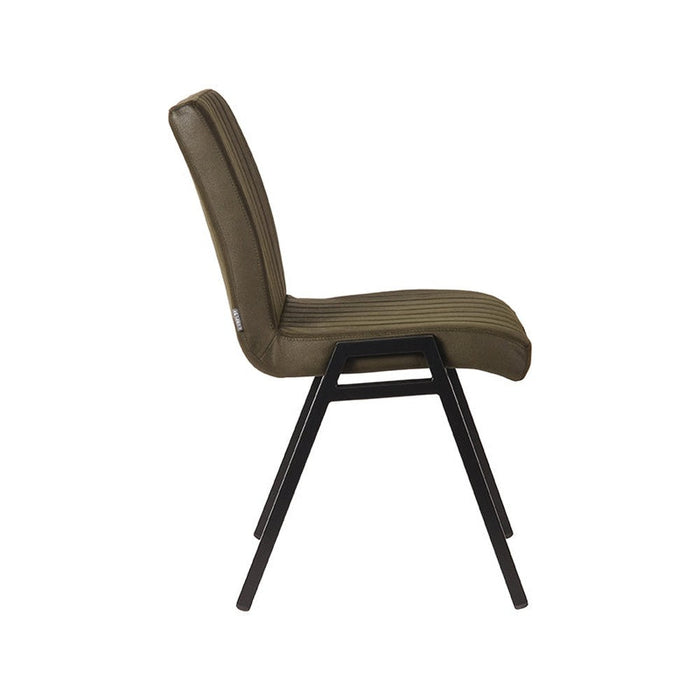 Label51 Eetkamerstoel Matz - Army green - Microfiber-Eetkamerstoelen-LABEL51