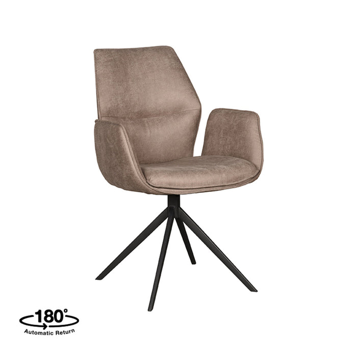 Label51 Eetkamerstoel Mellow 58x63x92 cm Taupe micro Suede-Eetkamerstoelen-LABEL51