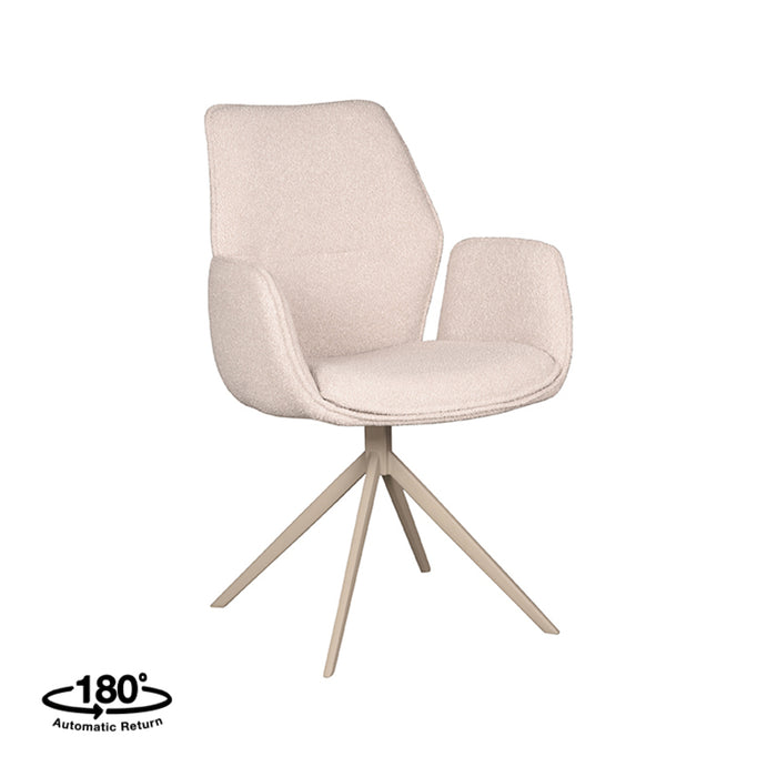 Label51 Eetkamerstoel Mellow - Naturel - Boucle - Taupe poten-Eetkamerstoelen-LABEL51