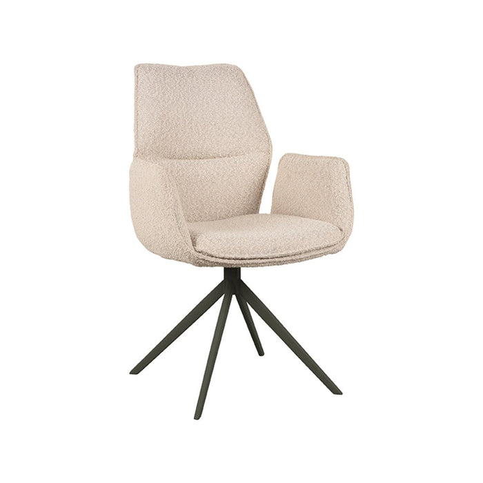 Label51 Eetkamerstoel Mellow - Naturel - Boucle - Zwarte poten-Eetkamerstoelen-LABEL51