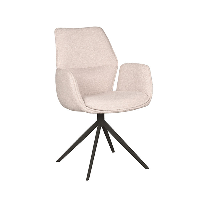 Label51 Eetkamerstoel Mellow - Naturel - Boucle - Zwarte poten-Eetkamerstoelen-LABEL51