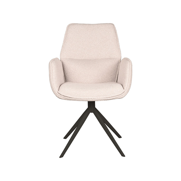 Label51 Eetkamerstoel Mellow - Naturel - Boucle - Zwarte poten-Eetkamerstoelen-LABEL51