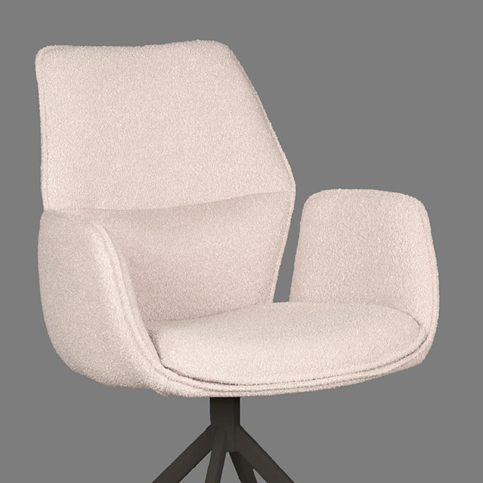 Label51 Eetkamerstoel Mellow - Naturel - Boucle - Zwarte poten-Eetkamerstoelen-LABEL51