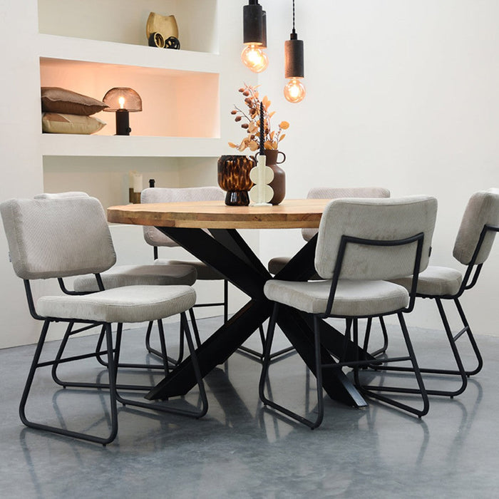 Label51 Eetkamerstoel Noah - Naturel - Ribcord-Eetkamerstoelen-LABEL51