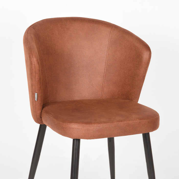 Label51 Eetkamerstoel Wave - Cognac - Microfiber-Eetkamerstoelen-LABEL51