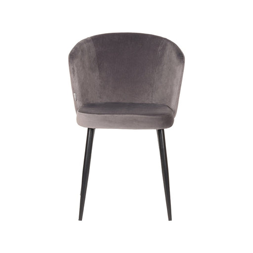 Label51 Eetkamerstoel Wave - Grijs - Fluweel-Eetkamerstoelen-LABEL51