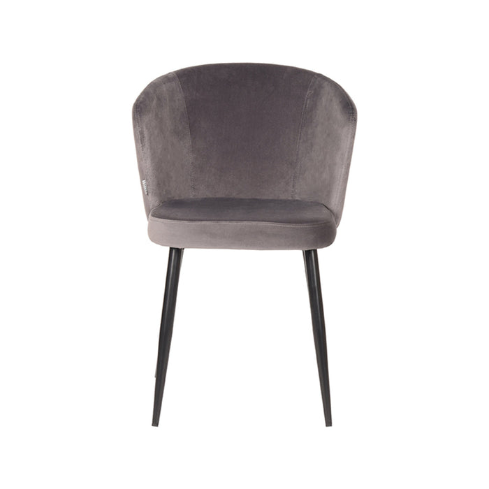 Label51 Eetkamerstoel Wave - Grijs - Fluweel-Eetkamerstoelen-LABEL51