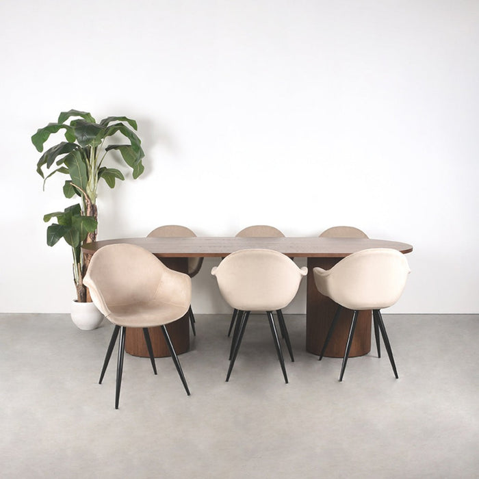 Label51 Eetkamertafel Oliva - Walnoot - Eiken - 240 cm-Eettafels-LABEL51