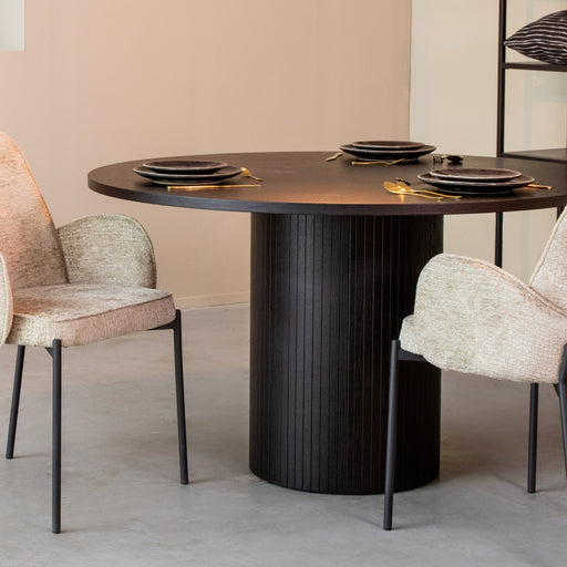 Label51 Eettafel Oliva rond Zwart 130x130x75 cm-Eettafels-LABEL51