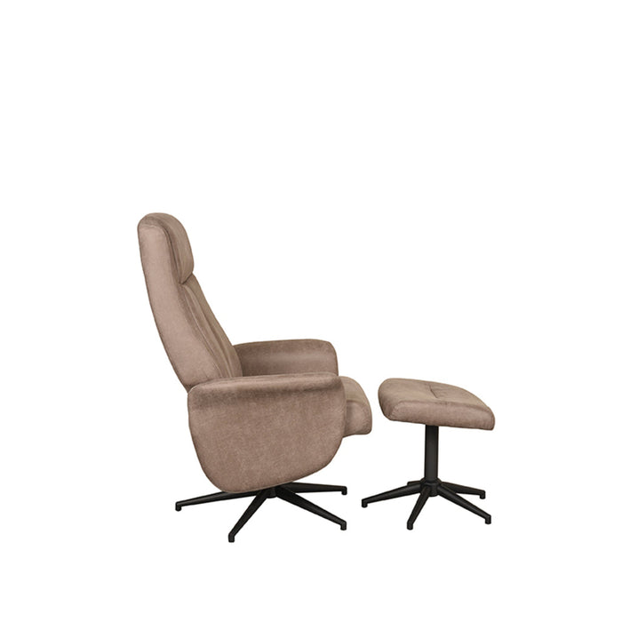 Label51 Fauteuil Bergen - Taupe - Micro Suede - Incl. Hocker-Fauteuils-LABEL51