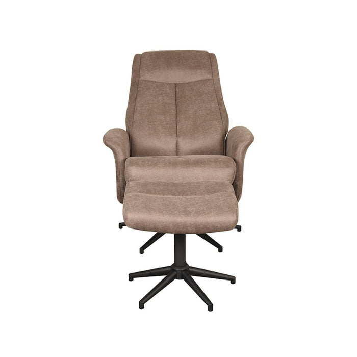 Label51 Fauteuil Bergen - Taupe - Micro Suede - Incl. Hocker-Fauteuils-LABEL51