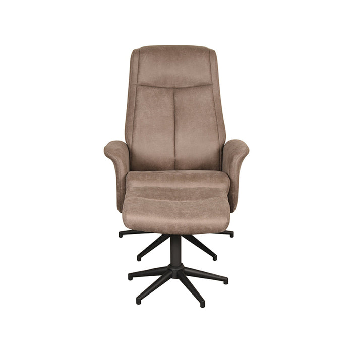 Label51 Fauteuil Bergen - Taupe - Micro Suede - Incl. Hocker-Fauteuils-LABEL51