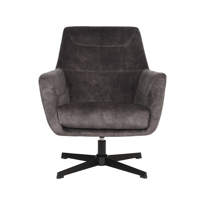 Label51 Fauteuil Toby - Antraciet - Velours - Draaibaar-Fauteuils-LABEL51