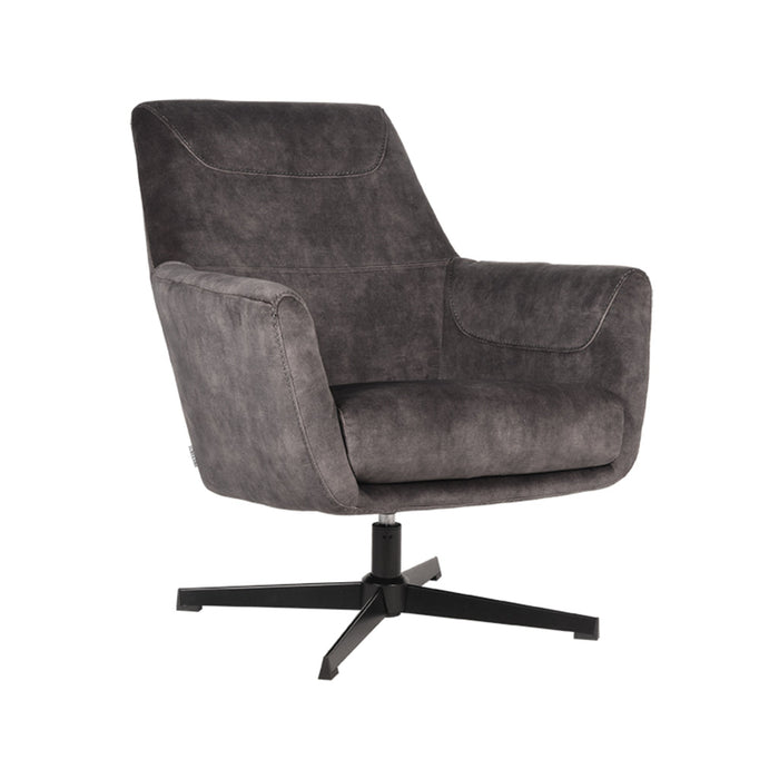 Label51 Fauteuil Toby - Antraciet - Velours - Draaibaar-Fauteuils-LABEL51