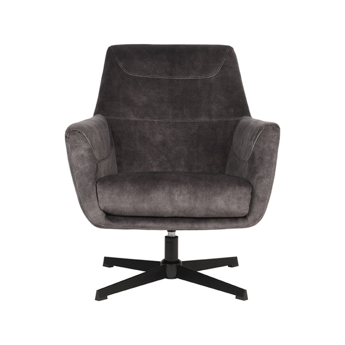 Label51 Fauteuil Toby - Antraciet - Velours - Draaibaar-Fauteuils-LABEL51