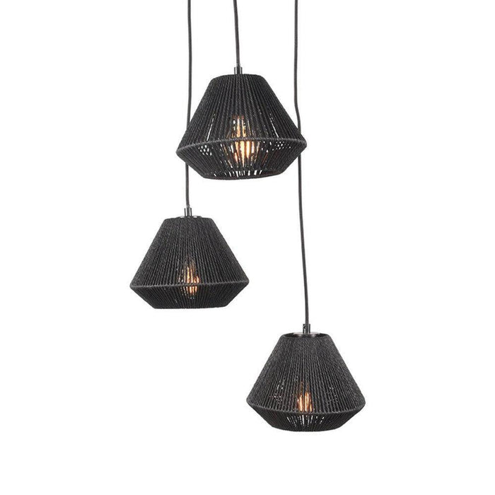Label51 Hanglamp Ibiza - Zwart - Jute - 3-Lichts-Hanglampen-LABEL51