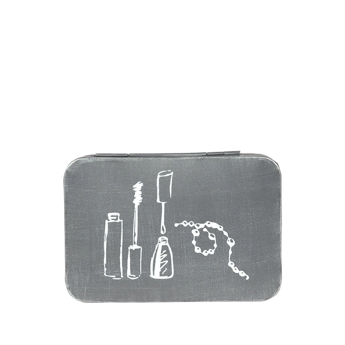 Label51 Make-Up opbergkist - Grijs - Metaal-Opbergdozen en manden-LABEL51