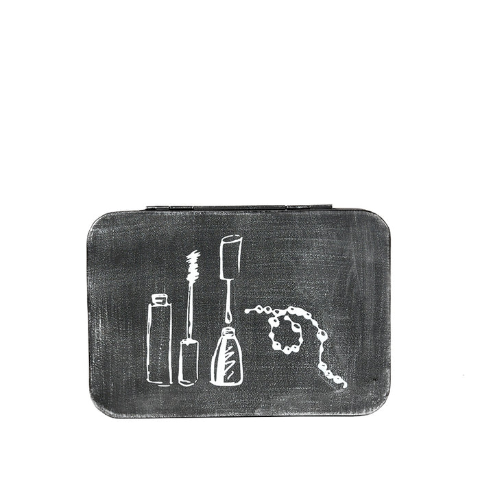 Label51 Make-Up opbergkist - Zwart - Metaal-Opbergdozen en manden-LABEL51
