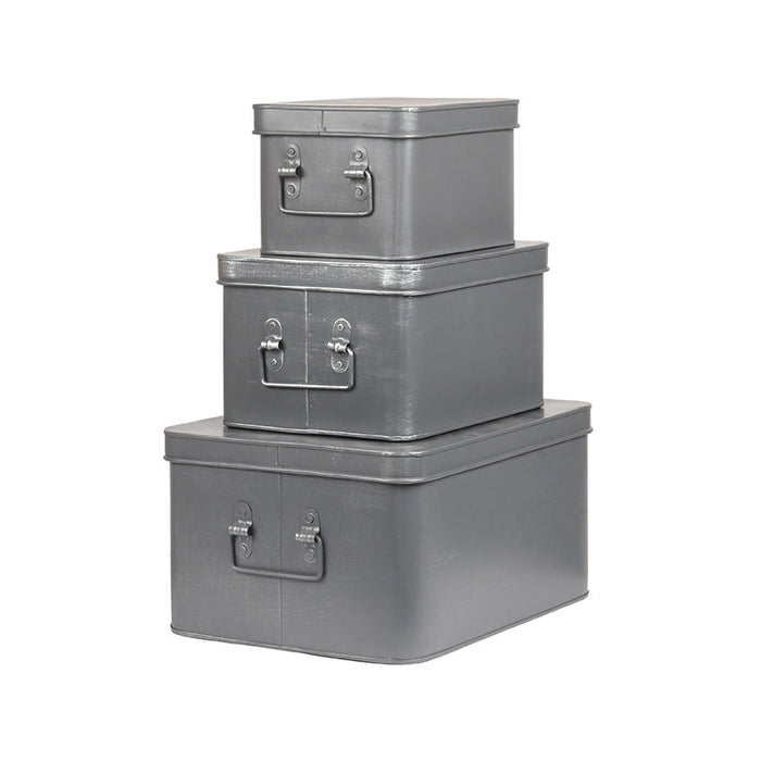 Label51 Media Opbergkist - Grijs - Metaal - M-Opbergdozen en manden-LABEL51