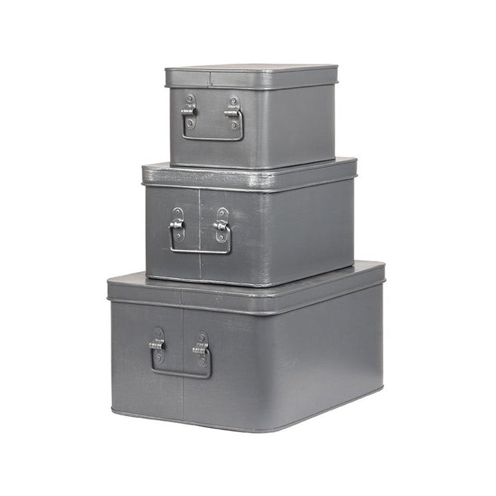 Label51 Media Opbergkist - Grijs - Metaal - M-Opbergdozen en manden-LABEL51