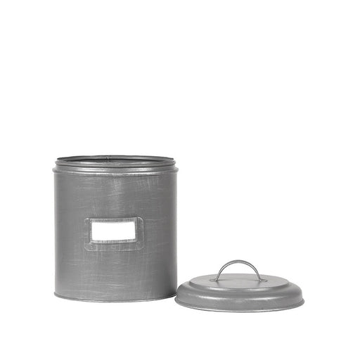 Label51 Opbergblik - Antiek grijs - Metaal - L - 18x18x24 cm-Opbergdozen en manden-LABEL51