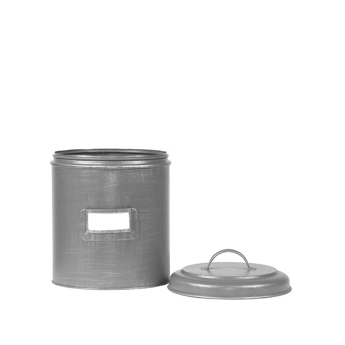 Label51 Opbergblik - Antiek grijs - Metaal - L - 18x18x24 cm-Opbergdozen en manden-LABEL51