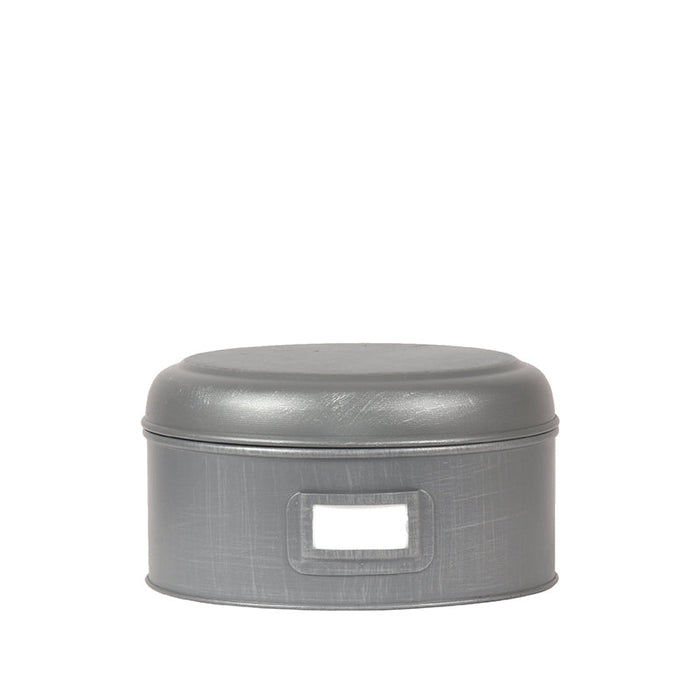 Label51 Opbergblik - Antiek grijs - Metaal - L - 22x22x12 cm-Opbergdozen en manden-LABEL51