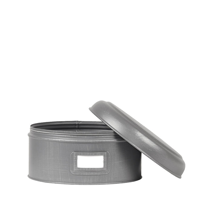 Label51 Opbergblik - Antiek grijs - Metaal - L - 22x22x12 cm-Opbergdozen en manden-LABEL51
