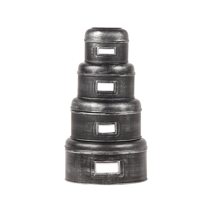 Label51 Opbergblik - Zwart - Metaal - M - 18x18x10 cm-Opbergdozen en manden-LABEL51