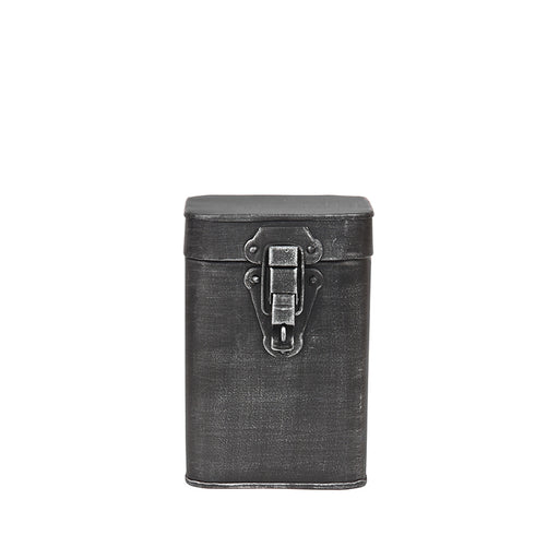 Label51 Opbergkist - Antiek grijs - Metaal - M - 12x12x17 cm-Opbergdozen en manden-LABEL51