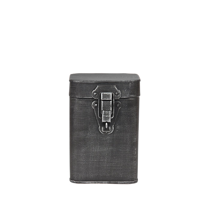 Label51 Opbergkist - Antiek grijs - Metaal - M - 12x12x17 cm-Opbergdozen en manden-LABEL51