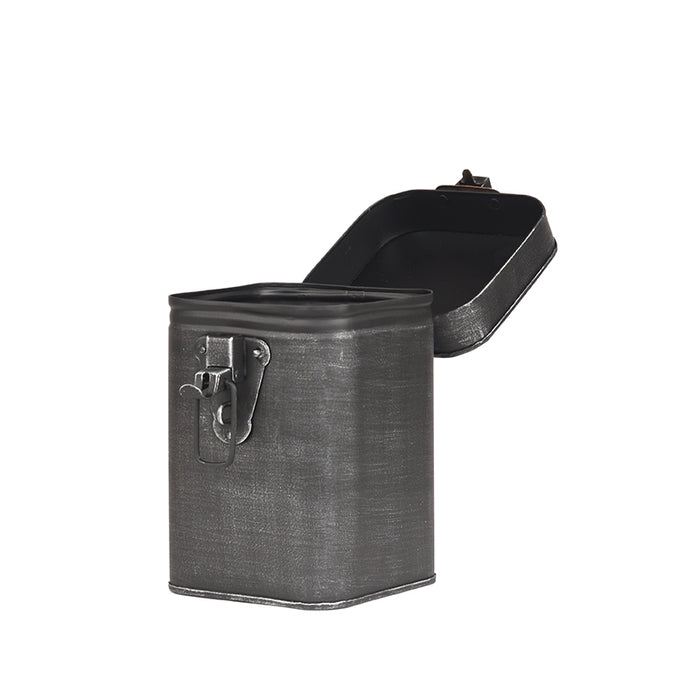 Label51 Opbergkist - Antiek grijs - Metaal - M - 12x12x17 cm-Opbergdozen en manden-LABEL51