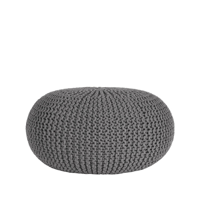 Label51 Poef Knitted - Donkergrijs - Katoen - L-Poefs-LABEL51