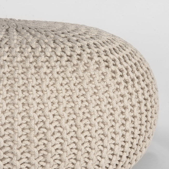Label51 Poef Knitted - Naturel - Katoen - L-Poefs-LABEL51