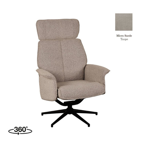 Label51 Relaxfauteuil Verdal 77x79x109 cm Suede Taupe-Fauteuils-LABEL51