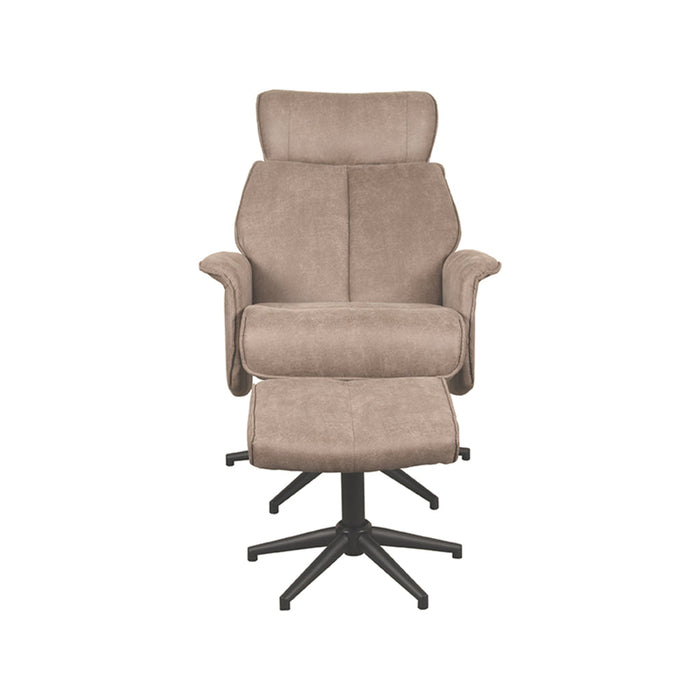 Label51 Relaxfauteuil Verdal + Ottomane 77x79x109 cm Suede Taupe-Fauteuils-LABEL51