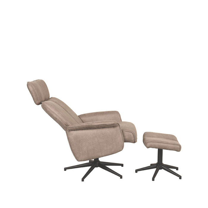 Label51 Relaxfauteuil Verdal + Ottomane 77x79x109 cm Suede Taupe-Fauteuils-LABEL51