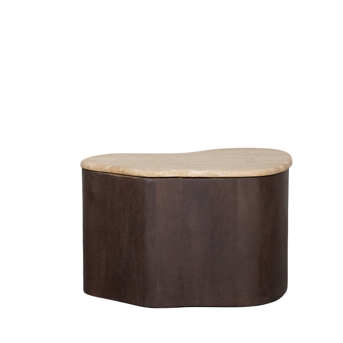 LABEL51 Salontafel Davi - Espresso - Travertin - 50 cm-Salontafels-LABEL51