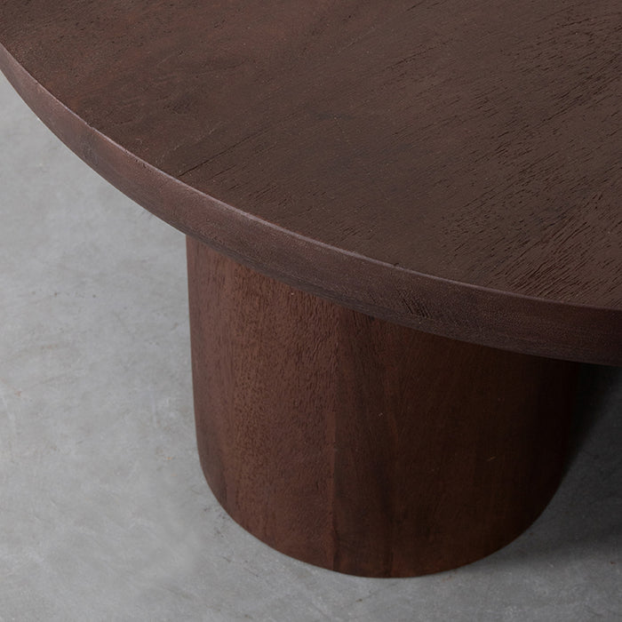 LABEL51 Salontafel Olly - Espresso - Mangohout - 90 cm - Rond-Salontafels-LABEL51
