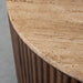 LABEL51 Salontafel Ribble - Espresso - Travertin - 50 cm - Rond-Salontafels-LABEL51