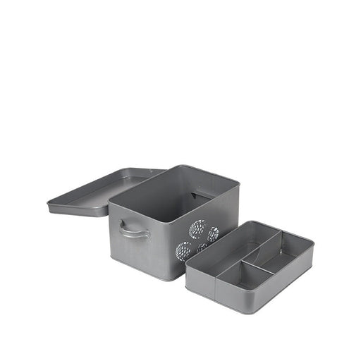 Label51 Schoenpoets Opbergkist - Grijs - Metaal-Opbergdozen en manden-LABEL51