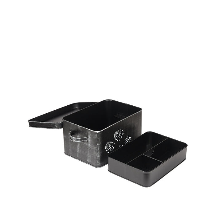 Label51 Schoenpoets opbergkist - Zwart - Metaal-Opbergdozen en manden-LABEL51