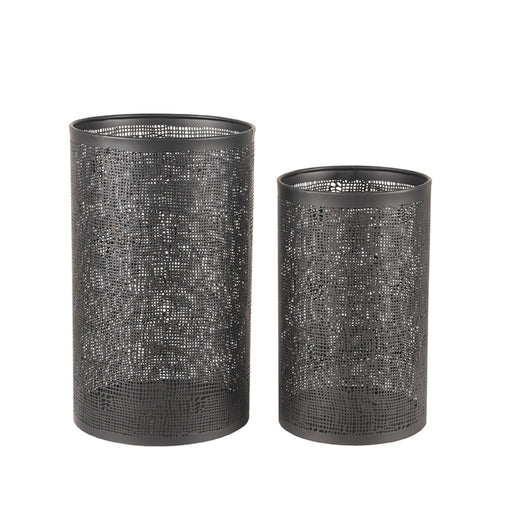 Label51 Set Kaarsenhouders L 18x18x30 cm - Zwart - Metaal-Woonkamerdecoratie-LABEL51