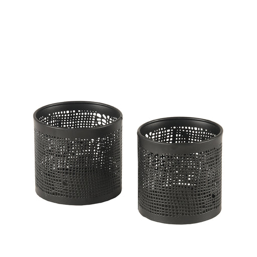 Label51 Set Kaarsenhouders M 9x9x8 Cm - Antiek goud - Metaal-Woonkamerdecoratie-LABEL51