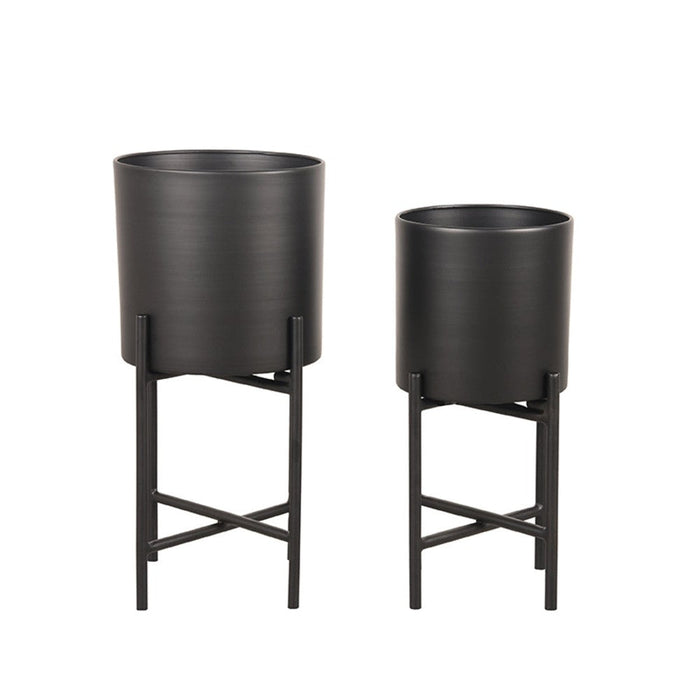 Label51 Set Plantenstandaards 23x23x50 cm - Zwart - Metaal-Plantenstandaards-LABEL51